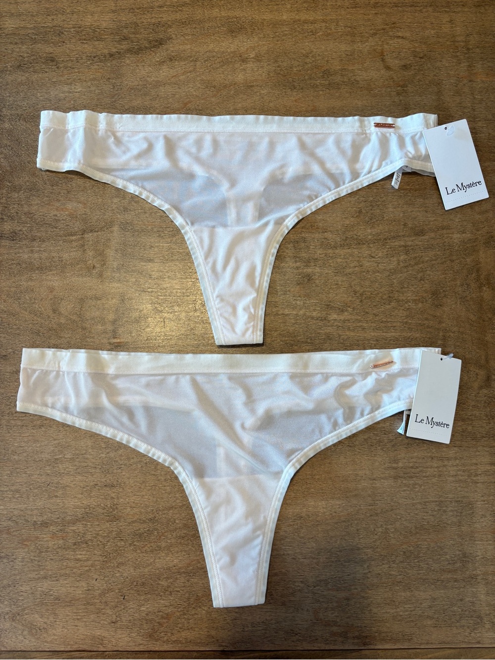 (2 Pairs) NEW Le Mystère Infinite Comfort Thong Panty 8838 Shell I104J